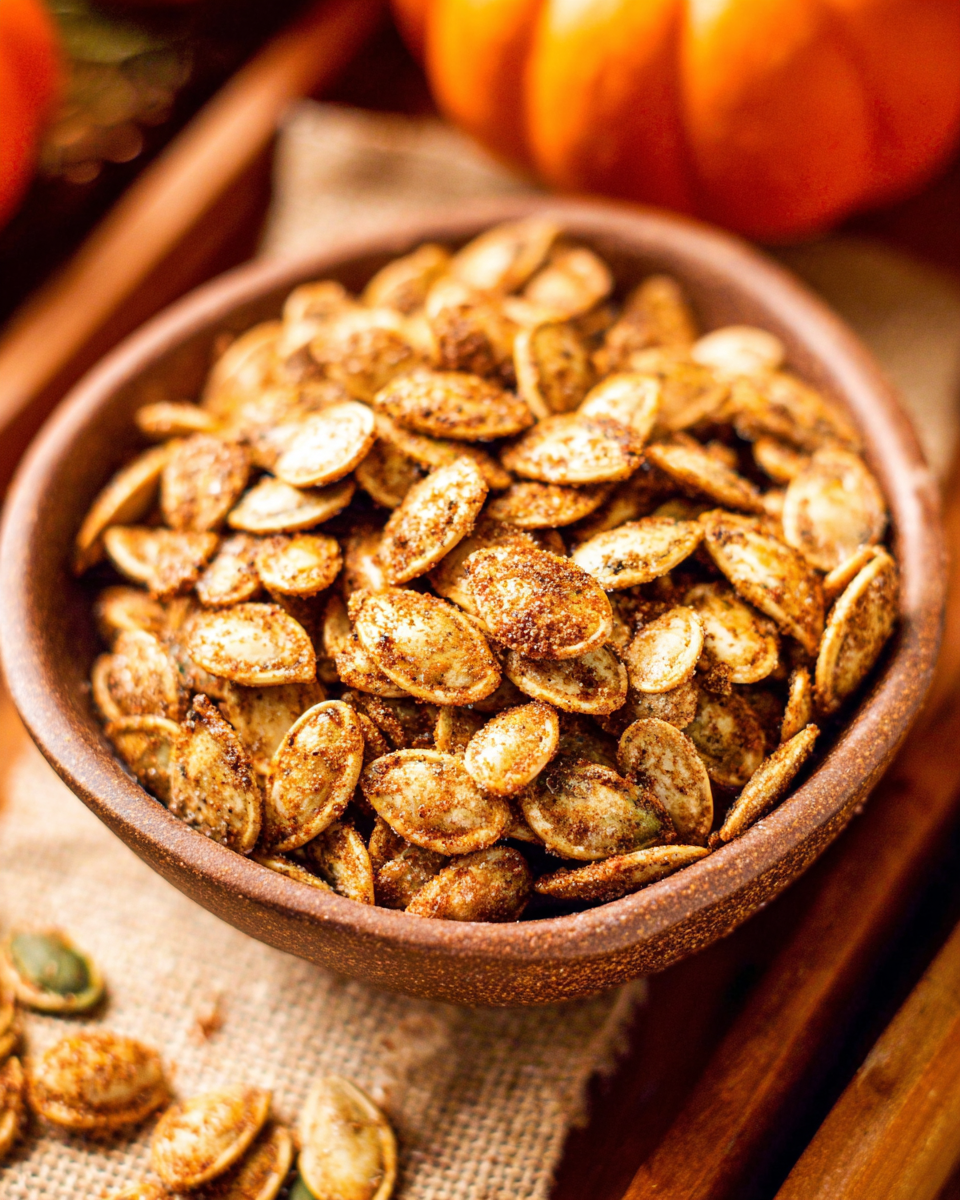 Cinnamon Sugar Roasted Pumpkin Seeds for a Sweet Snack