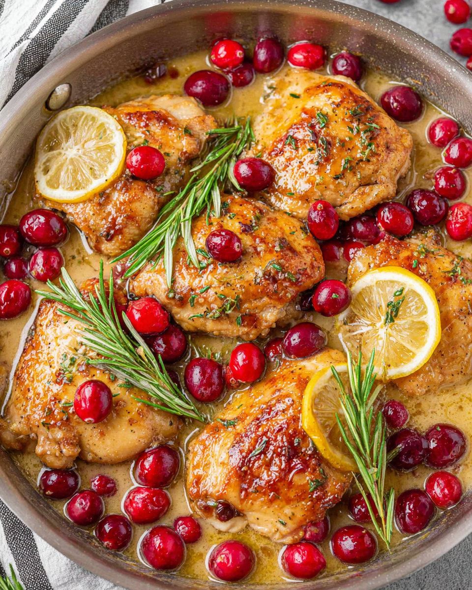 Cranberry Orange Chicken in a Skillet