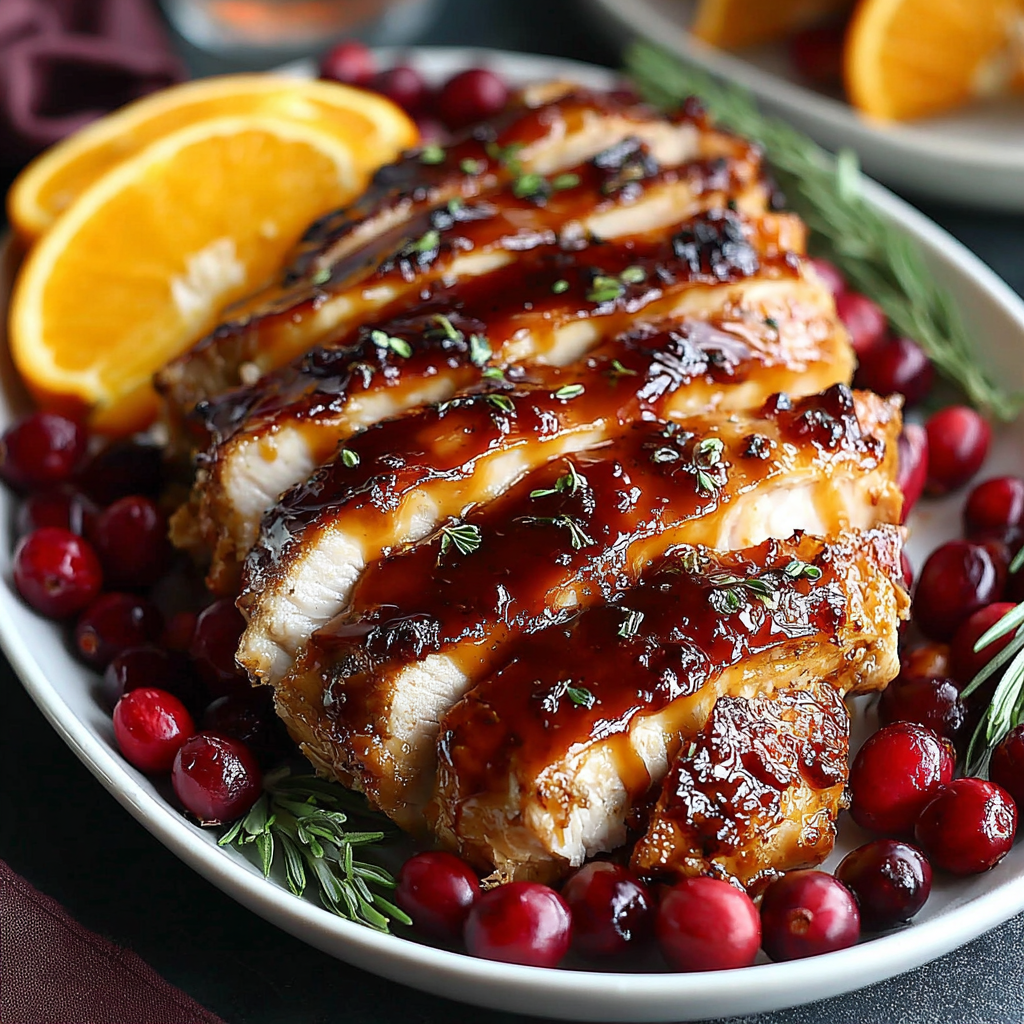 Cranberry Orange Glazed Turkey for Thanksgiving