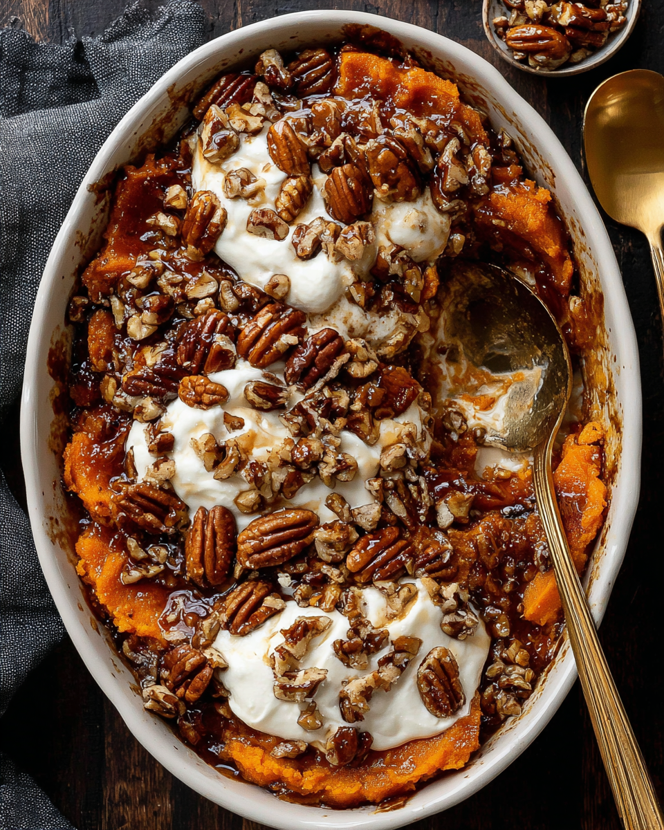 Delicious Southern Maple Sweet Potato Casserole