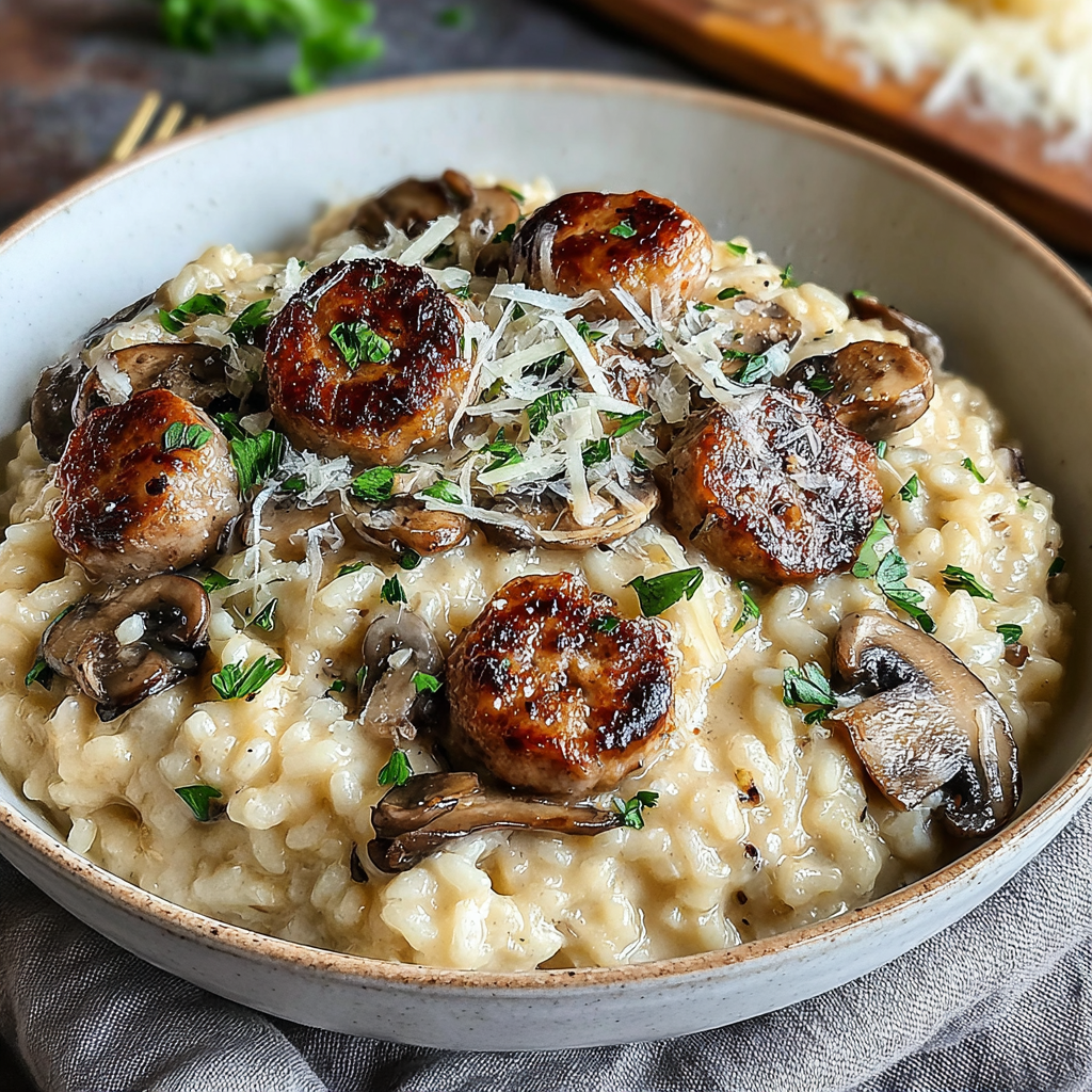 A Comforting Sausage and Mushroom Risotto Recipe