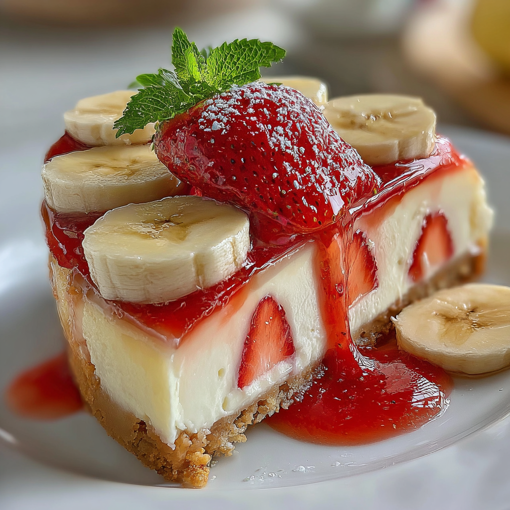 Banana-Strawberry Cheesecake Fantasy Delight
