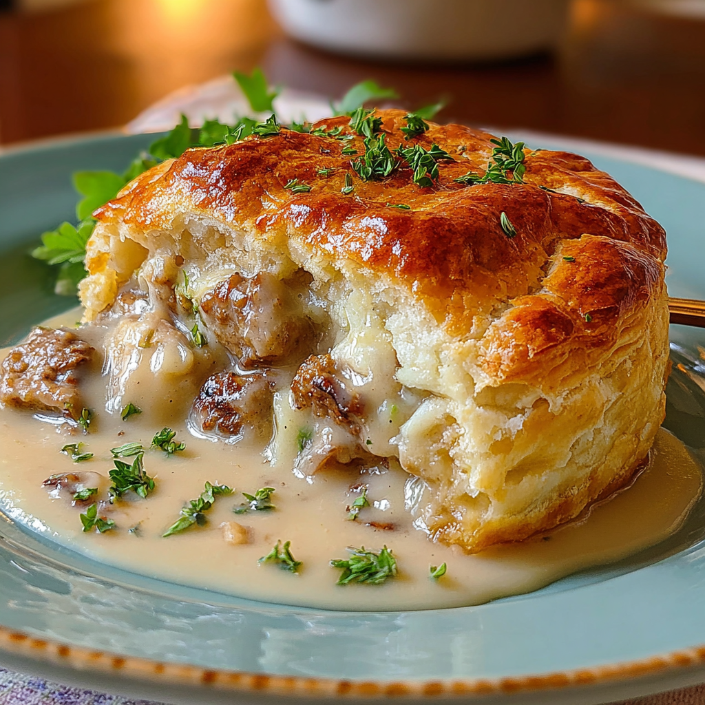 Comfort in a Slice: Biscuits and Gravy Pie