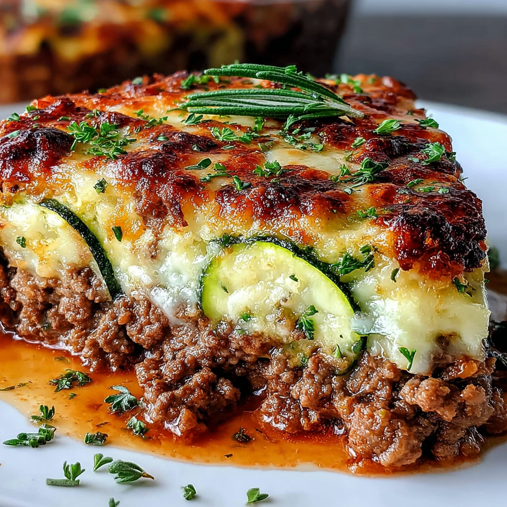 Savory Low-Carb Ground Beef Zucchini Bake